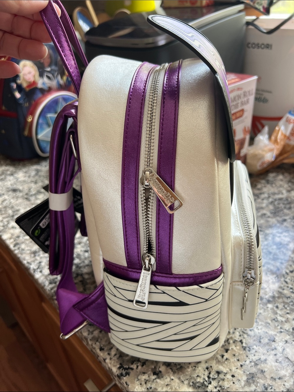 Loungefly Minnie Mouse The Bride of Frankenstein Mini Backpack - Picture 4 of 8